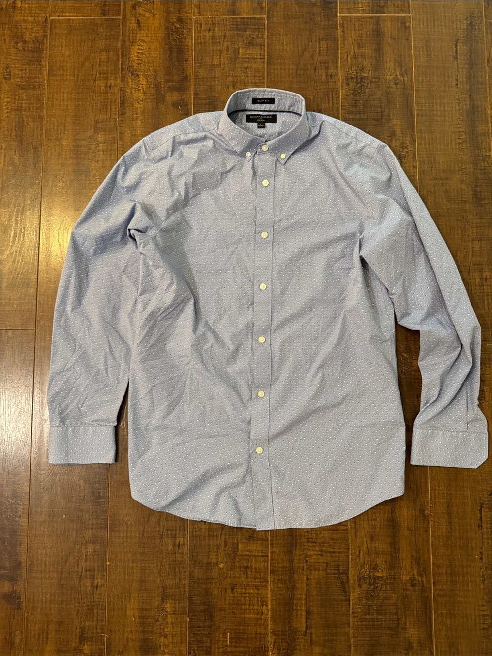 Banana Republic Light Blue Microdot Button-Down Dress Shirt